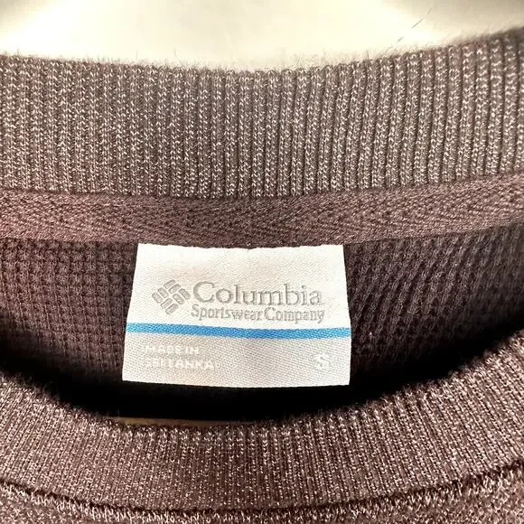 Columbia Brown Sweatshirt Crewneck Long Sleeve Cotton Blend Size S - Picture 6 of 6